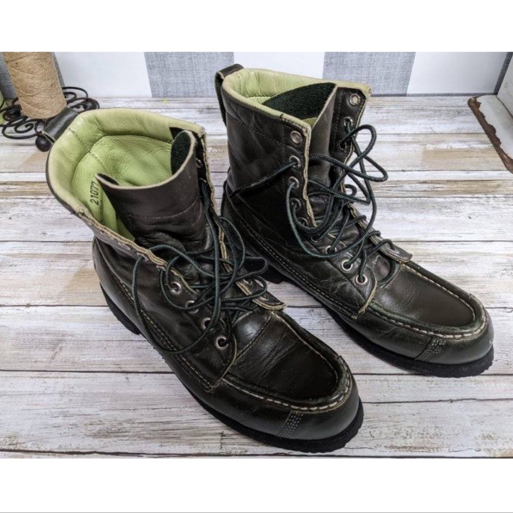 Vintage Browning Sportsman Green Leather Upland Hunting Boots Women's 7.5 A